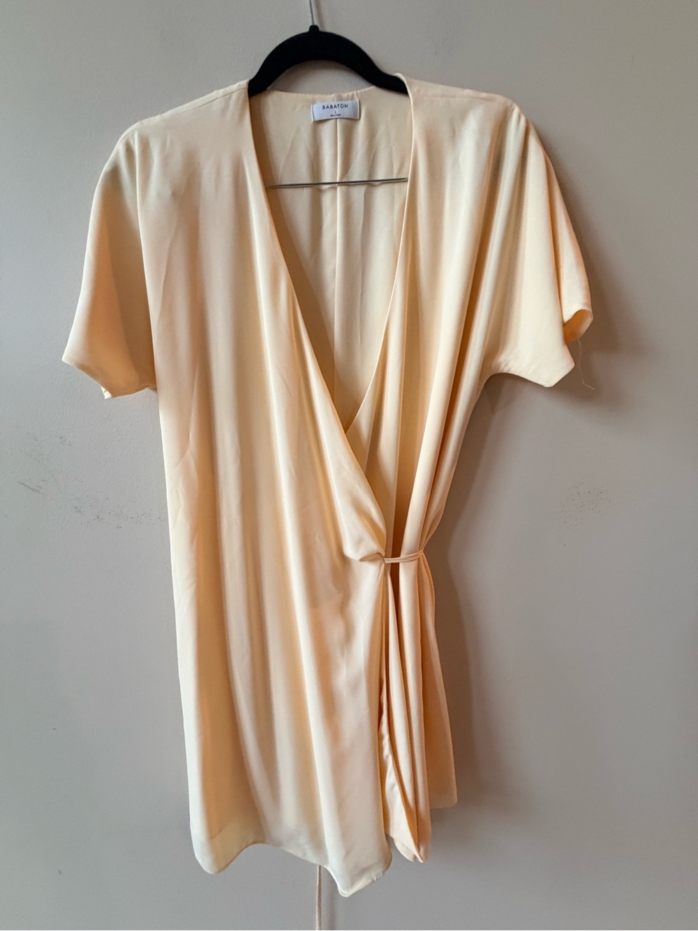 Babaton Yellow Wrap-Style Mini Dress
